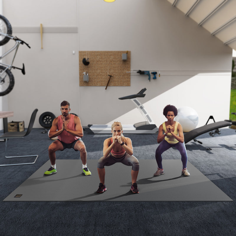 Gxmmat Premium 6'x10' Large Exercise Mat, Doing Exercise with Your Family